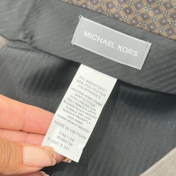 Michael Kors Mens Light Brown Dress Pants 38W X 32L Formal Wear Business Casual - Picture 5 of 15
